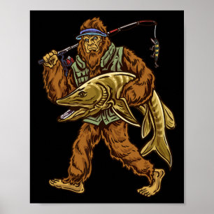 Póster Muskie Fishing Pescadores de la caza de musgos de 