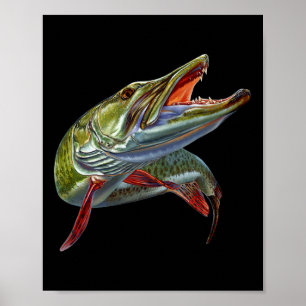 Póster Muskie Hunter Musky Fisher Lure Fly Fishing Nov