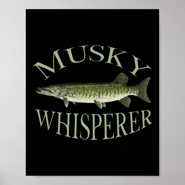 Póster Musky Muskellune Ilustracion de pescado (Frente)