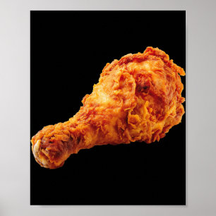 Póster Muslo de Pollo Frito Disfraz Divertido de Hallowee