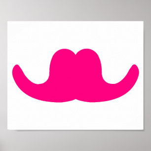 Póster Mustache de comediante rosa