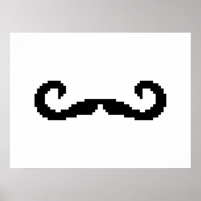 Póster Mustache de manillar para píxeles de 8 bits (Frente)