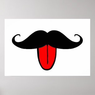 Póster Mustache divertida