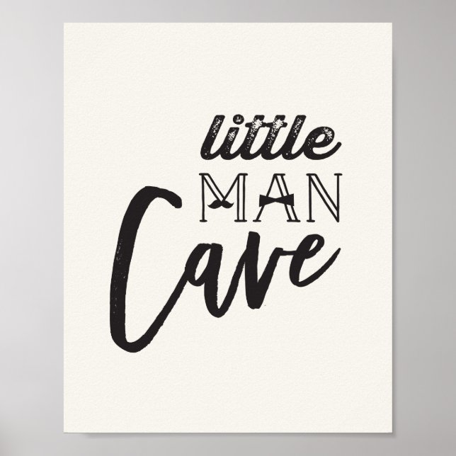 Póster Mustache Little Man Cave Boy Baby Nursery Art (Frente)