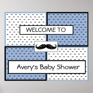 Póster Mustache, Poster de banner de Baby Shower