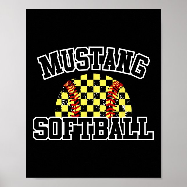Póster Mustangs Softll Mamá Mustangs Espíritu Escolar Dep (Frente)