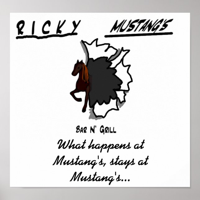 Póster mustangshirtfront, qué pasa en Mustang's, s... (Frente)
