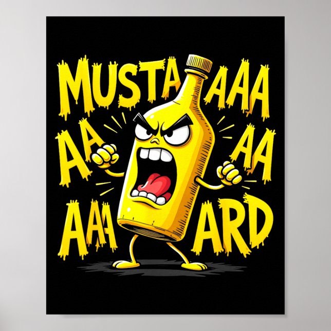 Póster Mustard Bottle Scream Funny Condiment Rap Humor  (Frente)