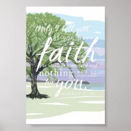 Póster Mustard Seed Faith Matthew 17:20 Biblia Verse