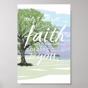 Póster Mustard Seed Faith Matthew 17:20 Biblia Verse