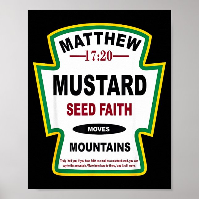 Póster Mustard Seed Faith Matthew 17_20 Christian Condime (Frente)