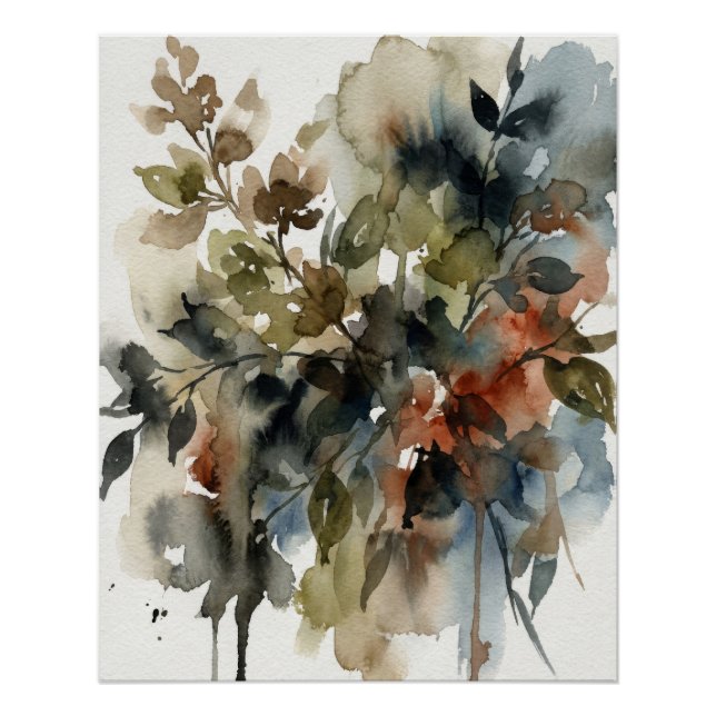 Póster Muted Forest Watercolor (Anverso)