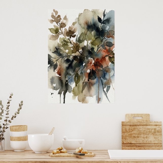 Póster Muted Forest Watercolor (Cocina)