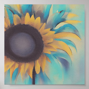 Póster Muted tones sunflower