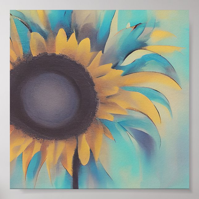 Póster Muted tones sunflower (Frente)