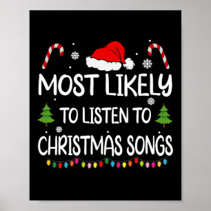Póster Muy probable escuchar canciones de Navidades mamáe