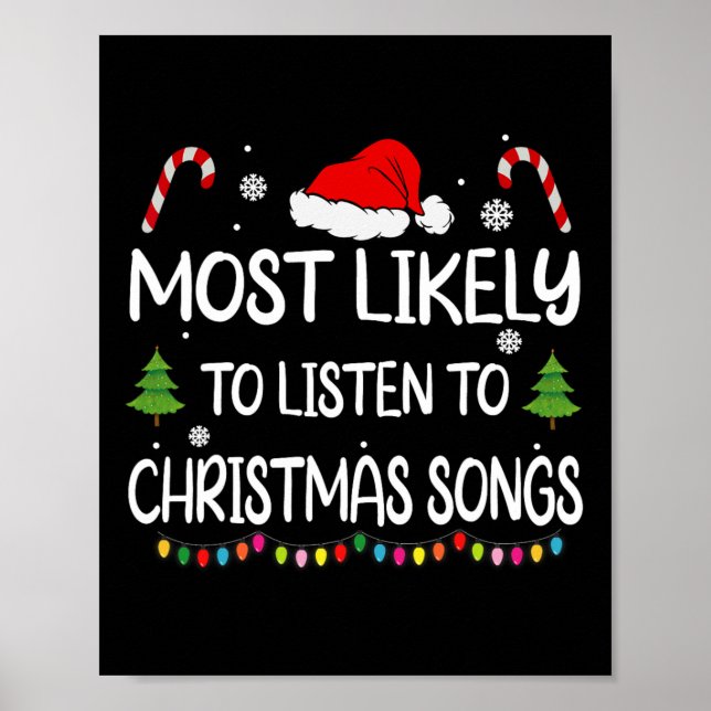 Póster Muy probable escuchar canciones de Navidades mamáe (Frente)