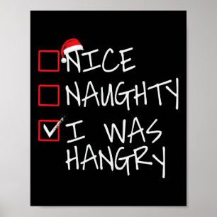 Póster Muy travieso, fui Navidades Hangry List Santa Fun