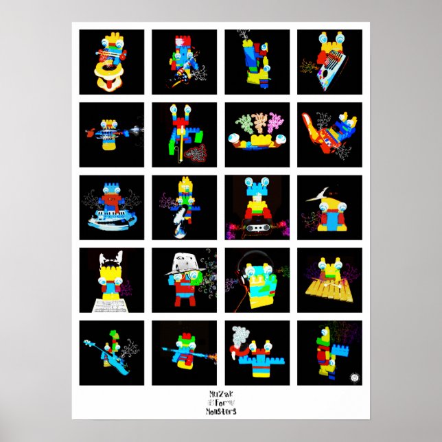 Póster Muzak Para Monstruos: Collage (Frente)