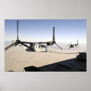 Póster MV-22 Osprey reabastece el vuelo intermedio