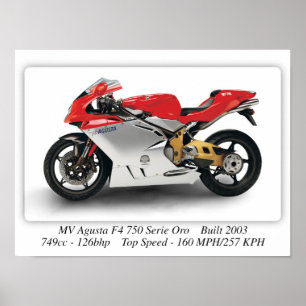 Póster MV Agusta F4750 Serie Oro - Tamaño A3 