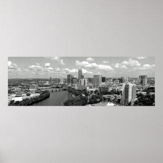 Póster My Austin Skyline BW