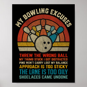 Póster My Bowling explica el divertido Bowler retro vinta