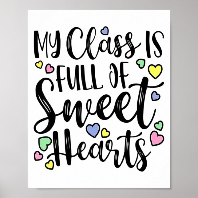 Póster My Cl Is Full Of Sweet Heart Valentines Day Cu  (Frente)