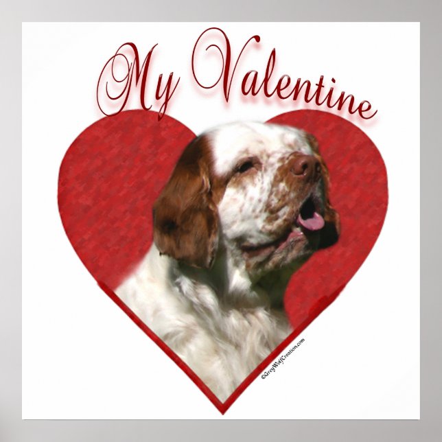 Póster My Clumber Spaniel Valentine (Frente)