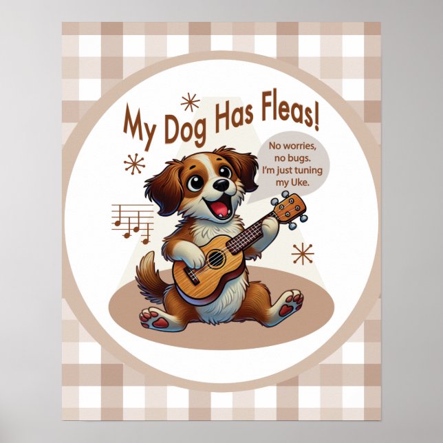 Póster My Dog Has Fleas Ukulele Tuning Song (Frente)