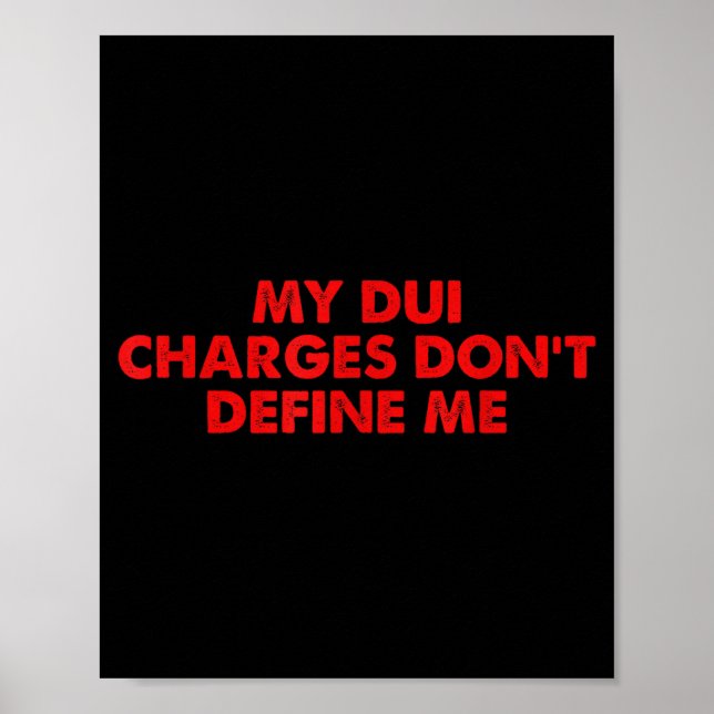 Póster My Dui Charges Don't Define Me Funny Quote  (Frente)