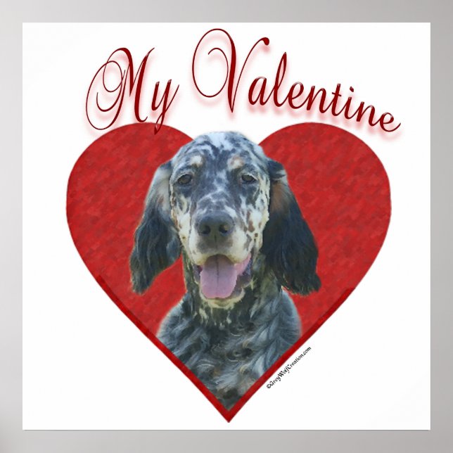 Póster My English Setter Valentine (Frente)