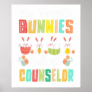 Póster my favorite bunnies call me counselor, retro, vint