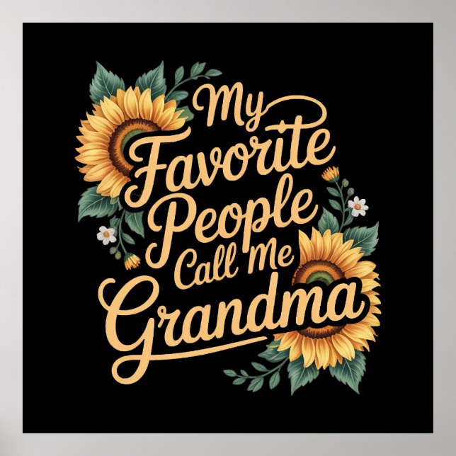 Póster My Favorite People Call Me Grandma Mother's Day (Frente)