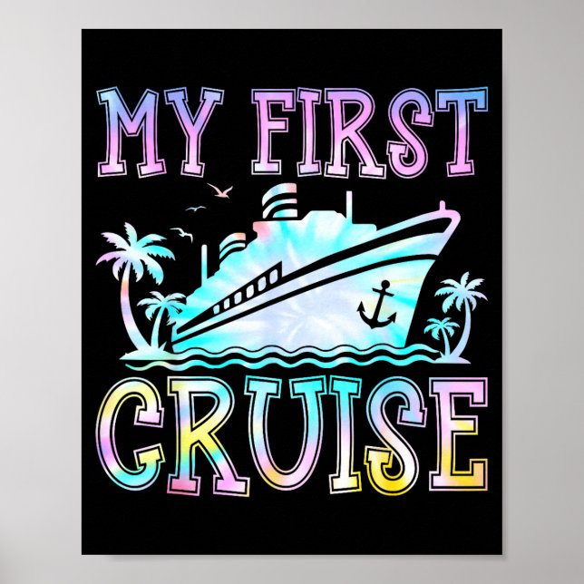 Póster My First Cruise Cruise Ship First Time Cruise Vaca (Frente)