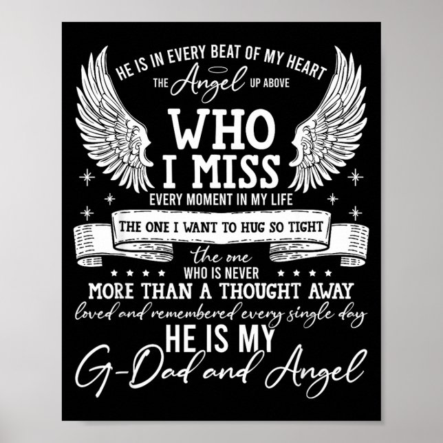 Póster My G-dad Is My Guardian Angel In Heaven, Grief To  (Frente)