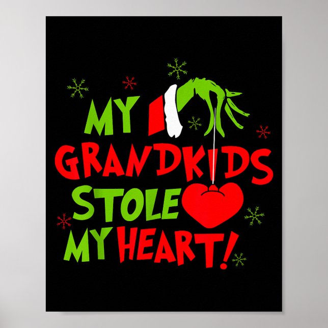 Póster My Grandkids Stole My Heart Christmas Holiday Gran (Frente)
