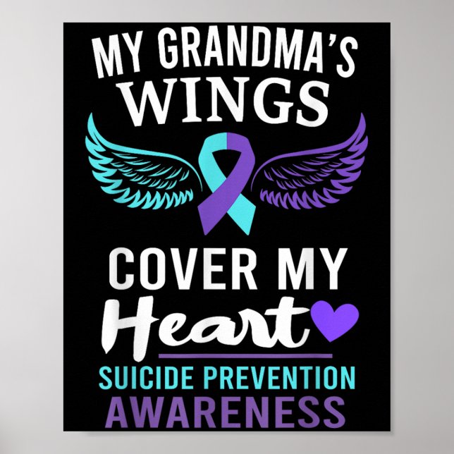 Póster My Grandma's Wings Cover Heart Suicide Awareness R (Frente)