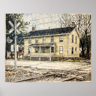 Póster "My Grandmother's House - Rogers Ohio" Pencil