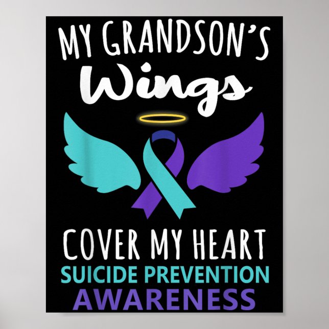 Póster My Grandson's Wings Cover Heart Suicide Awareness  (Frente)