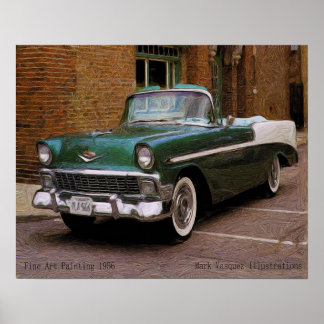 Póster My Green 1956 Chevy Define Oil