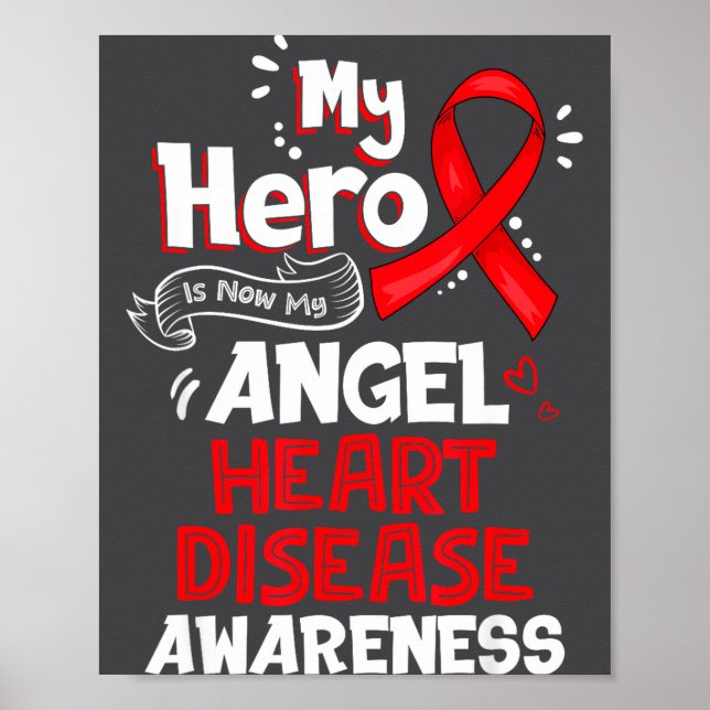 Póster My Hero Is Now My Angel Heart Disease Awareness  (Frente)