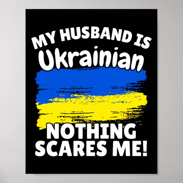 Póster My Husband Is Ukrainian Funny Ukraine Flag Gift Fo (Frente)