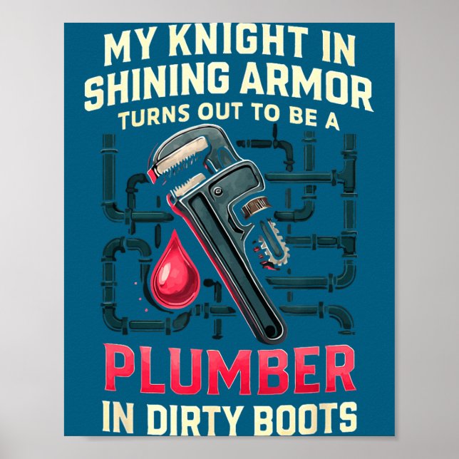 Póster My Knight In Shining Funny Plumber Wife Women Girl (Frente)