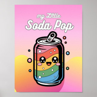 Póster My little Soda Pop Can Face Bubbles Photo Print