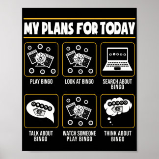 Póster My Plans For Today Funny Lucky Gambling