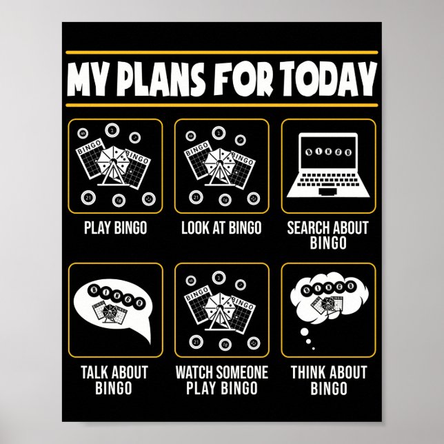 Póster My Plans For Today Funny Lucky Gambling (Frente)
