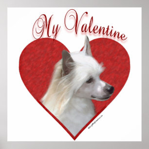 Póster My Powderpuff Chinese Crested Valentine