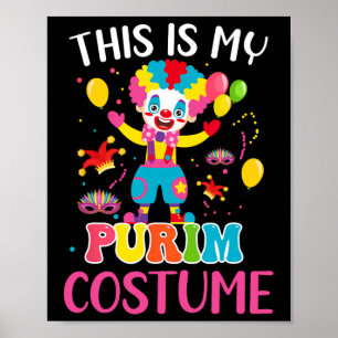 Póster My Purim Costume Mardi Gras Payaso Funny Desfiles