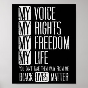 Póster My Rights Freedom Life Black Lives Problem Blm Gif